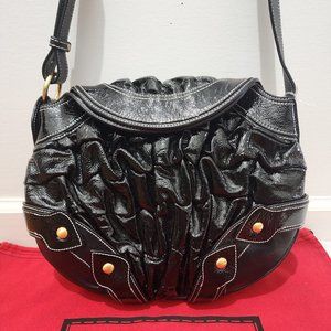 ISABELLA FIORE STUDDED BLACK LEATHER BAG